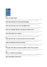 English Worksheet: The Curious Incident of the Dog in the Night-Time