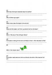 English Worksheet: The Curious Incident of the Dog in the Night-Time