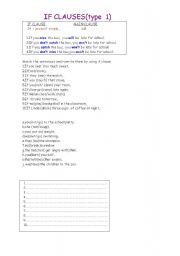 English worksheet: conditionals