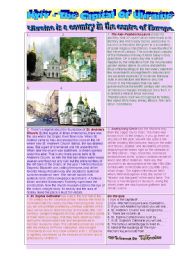 English Worksheet: Kyiv - the capital of Ukraine.