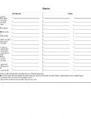 English worksheet: My diary