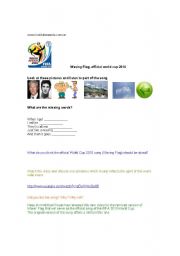 English Worksheet: Waving Flag, official song and video link, with lyrics and activities