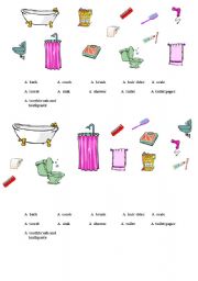 English worksheet: Bathroom objects