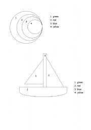 English Worksheet: colouring by numbers