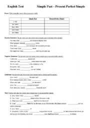 English Worksheet: Past Simple vs. Present Perfect