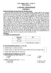 English Worksheet: mock exame