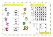 English Worksheet: Activities with numbers (1/2)
