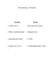 English Worksheet: Role playing - dialogue