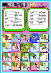 English Worksheet: CONTRAST :GOING TO / WILL