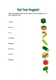English Worksheet: Eat Your Veggies!