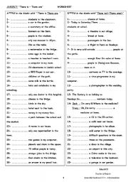 English Worksheet: THERE IS - THERE ARE (You should look at this one)