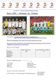 English Worksheet: Analysing a football match