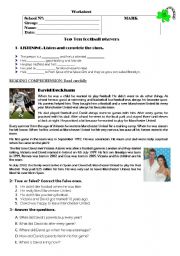 English Worksheet: Football player