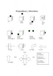 English Worksheet: Prepositions, directions