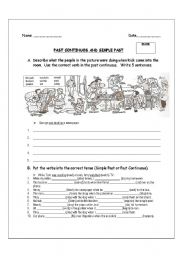 English Worksheet: Simple Past v Past Continuous
