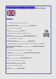 English Worksheet: REWRITING (with key)