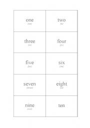 English worksheet: Flashcards_numbers 1-20_US