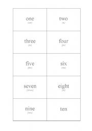 English worksheet: Flashcards_numbers 1-20_A4