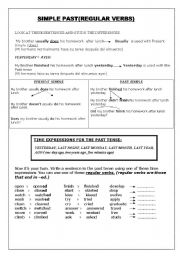 English Worksheet: SIMPLE PAST (REGULAR VERBS)