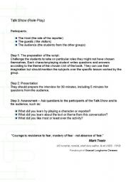 English Worksheet: Talk Show