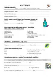 English worksheet: materials
