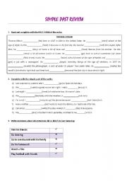 English Worksheet: SIMPLE PAST