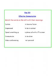 English worksheet: verbs of communication