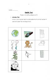 English Worksheet: English Test (Advanced 4th Grade or 5th Grade)