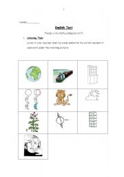 English worksheet: English Test (Advanced 4th Grade or 5th Grade)