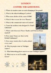 English Worksheet: London quiz