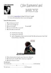 English Worksheet: Invictus and Clint Eastwood, a short Webquest