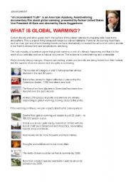 English Worksheet: GLOBAL WARMING