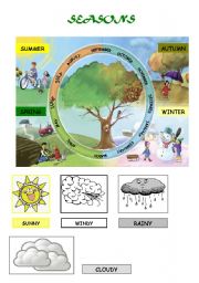 English Worksheet: weather&months