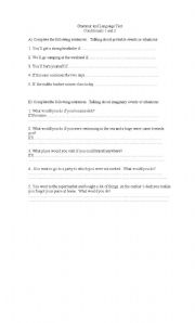 English Worksheet: Conditional 1&2
