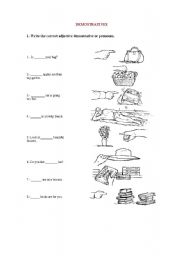 English Worksheet: demonstratives (this, that, those, these)