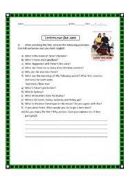 English Worksheet: I Love you man... useful worksheet to work with teenagers and adults
