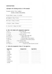 English worksheet: comparative worksheet