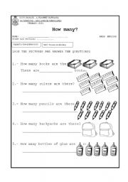 English Worksheet: How many?