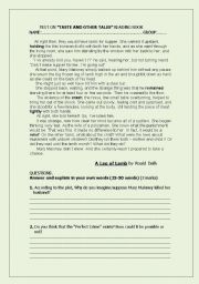 English Worksheet: Working on a short story