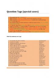 English Worksheet: Question Tags