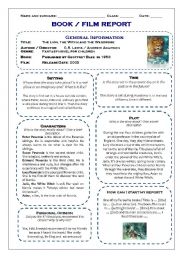 English Worksheet: Book and film report