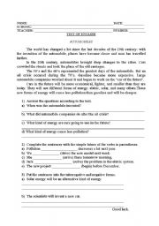 English Worksheet: a test and a dialogue 