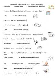 English Worksheet: simple past tense