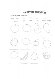 English Worksheet: fruit