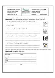 English Worksheet: Unscramble the questions and past actions