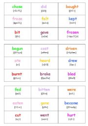 English Worksheet: irregular verbs BINGO-1