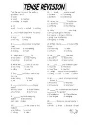 English Worksheet: general revision of tenses