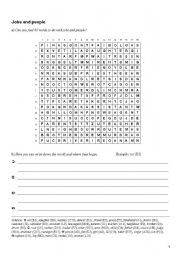 English Worksheet: Wordsearch: Jobs and people