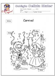 English Worksheet: Carnival/Colors