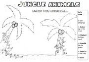 JUNGLE ANIMALS -DRAWING/ DICTATION/READING ACTIVITY